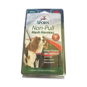 Sporn Non-Pull Mesh Dog Harness Red Small Neck 9-12”